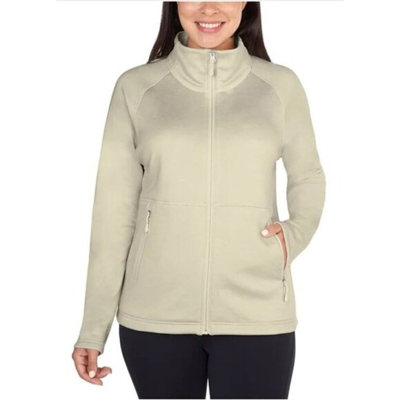 Kirkland Signature Ladies' Fleece Full Zip Jacket LARGE CREAM NEW SEALED - Picture 2 of 3